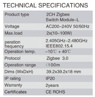Tuya ZigBee 3.0 inbouwschakelaar 2 kanaals zonder neutrale draad - Afbeelding 6