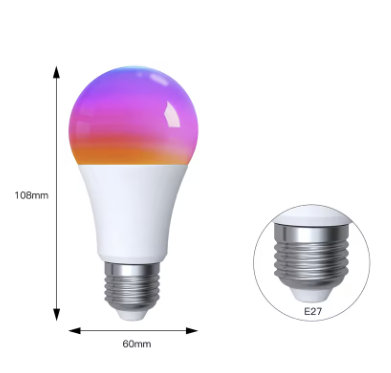 MOES Tuya Matter WiFi E27 Smart Lamp Dimbaar Led-licht 16 miljoen RGB-kleuren